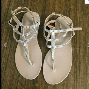 Jelly Strappy Rhinestone Gladiator Caged Sandal 8